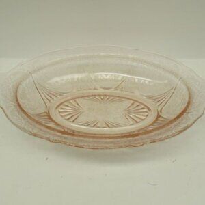 Hazel Atlas Depression Glass Pink ROYAL LACE 11 In Oval Vegetable Serving Bowl